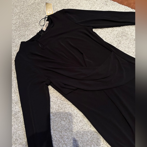 NWT Michael Kors - Black Dress - Wrap Design With 3/4 Sleeves - Size S - Picture 2 of 5
